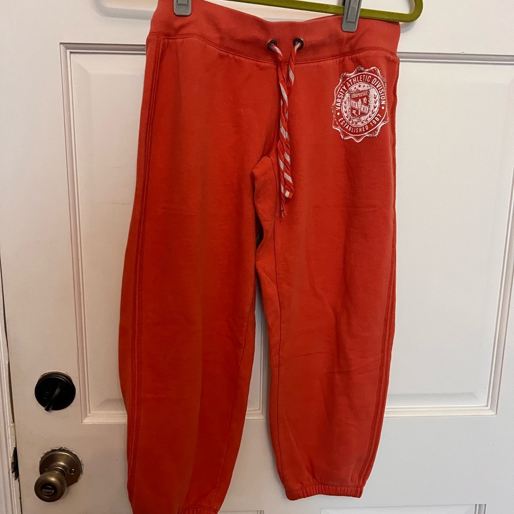Orange Sweatpants with Sparkly Emblem